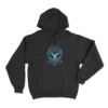Blue Alien Symbol Unisex Hoodie Black