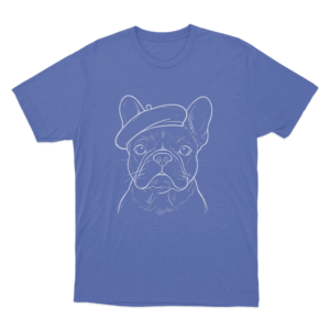 French Bulldog Sketch Unisex T Shirt Blue