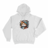 Graffiti Cat With Headphones Unisex Hoodie White